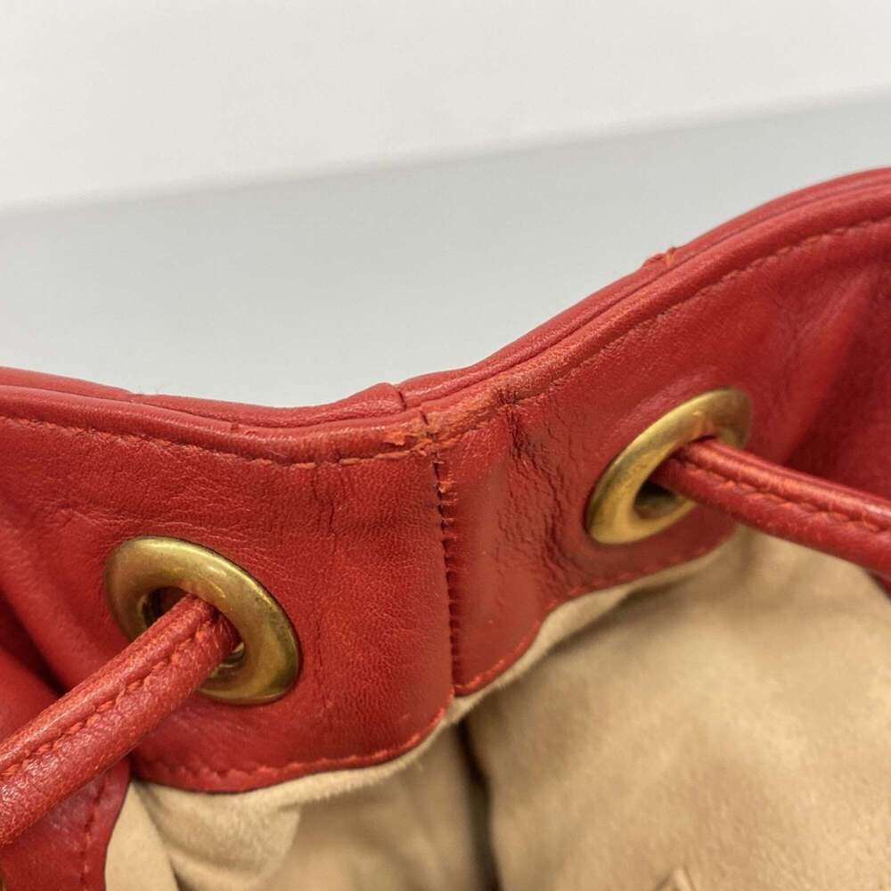 GUCCI Authentic Red Leather GG Marmont Backpack - Picture 7 of 12